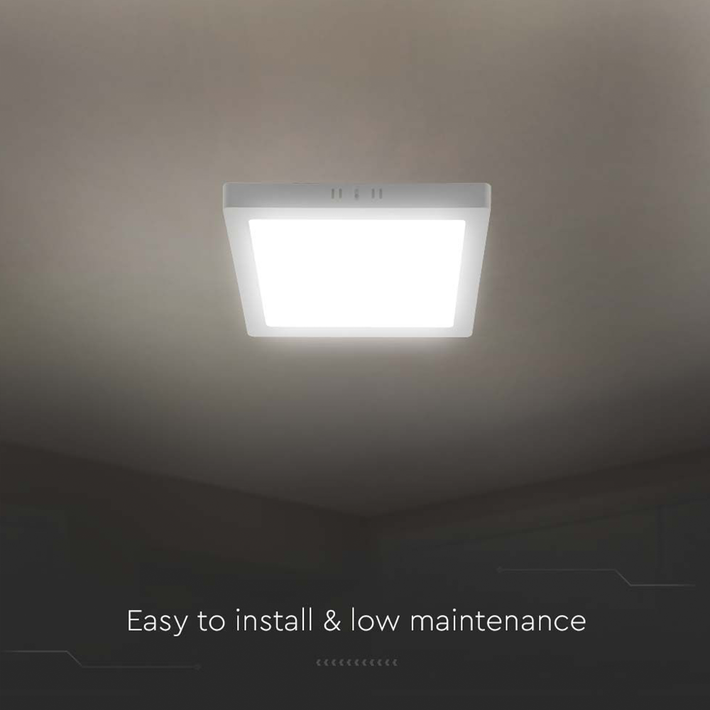 V-TAC Square  LED Backlit Surface Mounted Mini Panel - Multi Wattage - with Colour Temperature Options- Energy Efficient Lighting