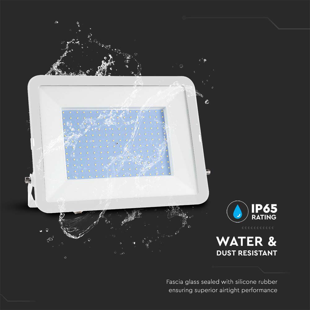 V-TAC VT-44300 300W - Commercial LED Floodlight IP65 With Samsung Chip - 1M Cable - 4000K/6500K - Black & White Body