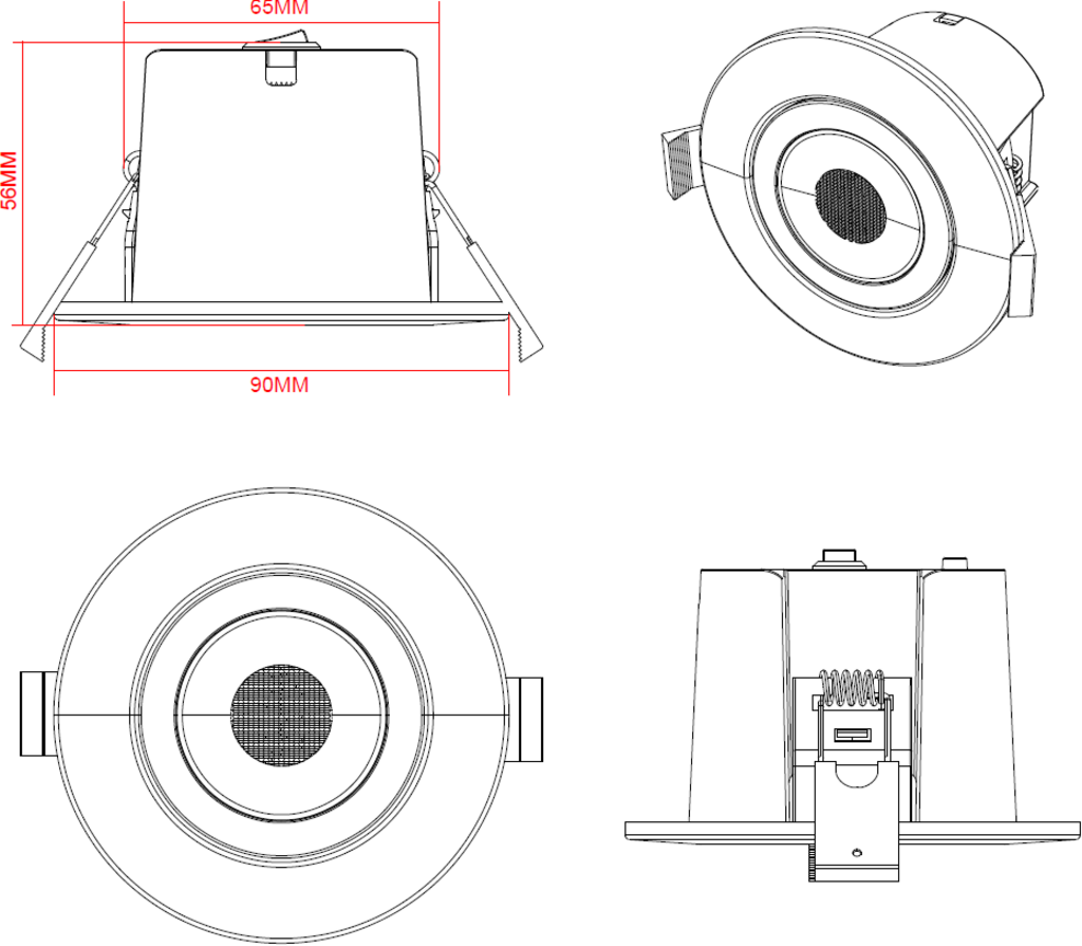Knightsbridge SpektroLED Evo Tilt Fire Rated IP65 Downlight 5W/7W 4CCT Adjustable Tilt Angle Spotlight