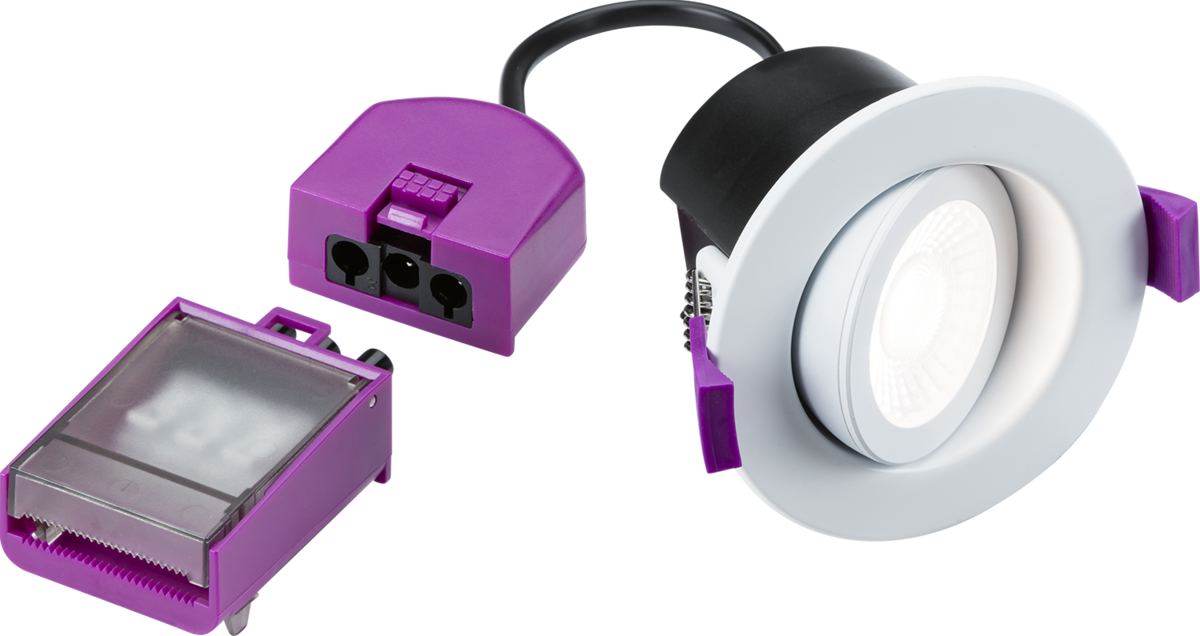 Knightsbridge SpektroLED Evo Tilt Fire Rated IP65 Downlight 5W/7W 4CCT Adjustable Tilt Angle Spotlight