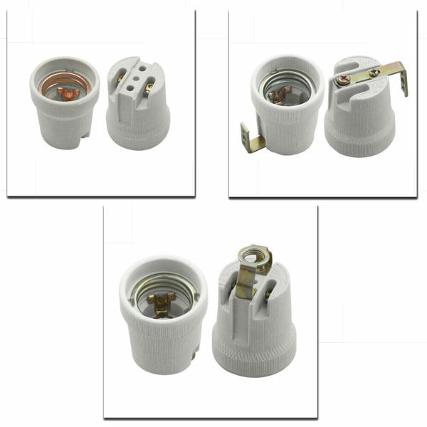 E27 Ceramic Light Bulb Lamp Holder Base Cap Socket Edison Screw Porcelain Heat 4A