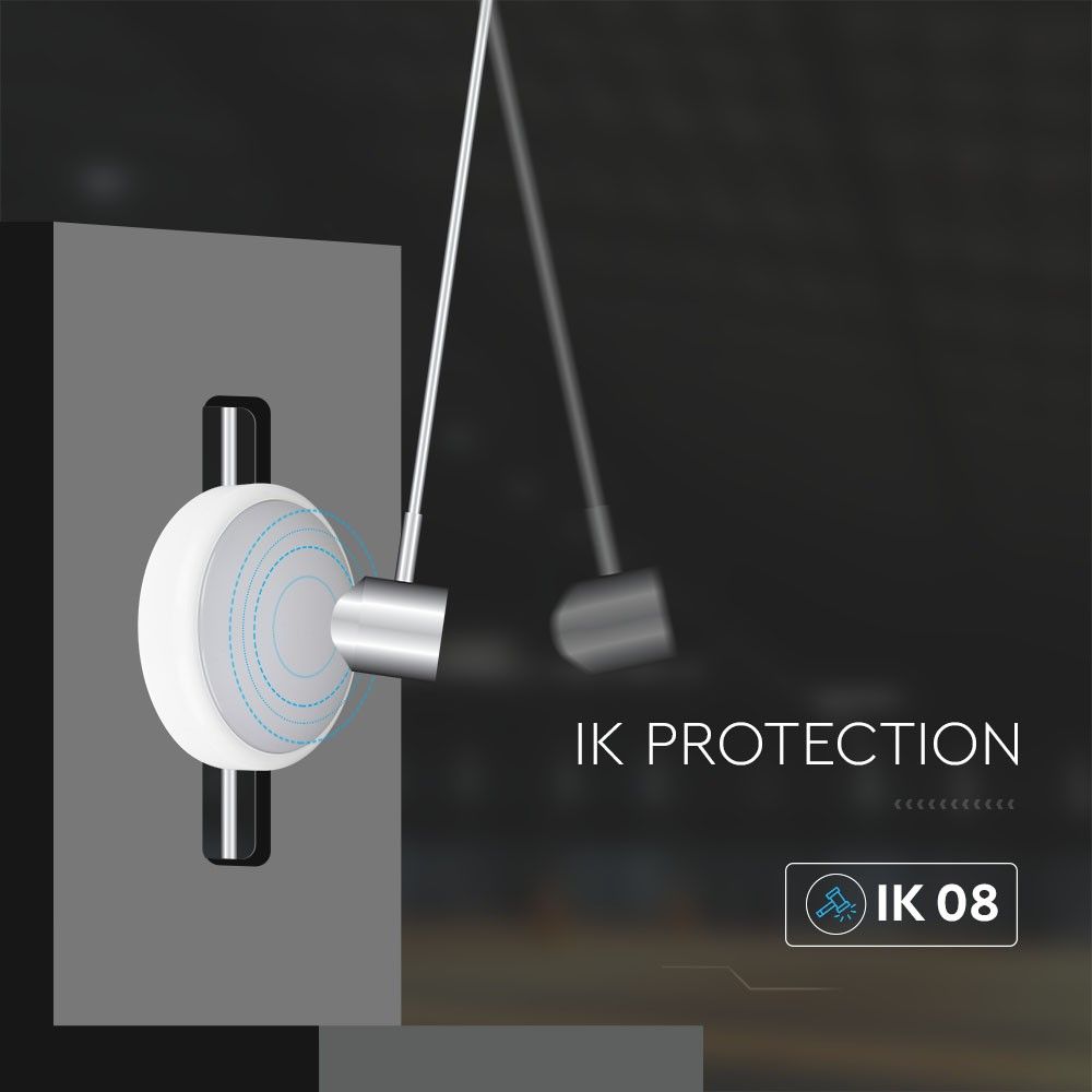 V-TAC VT-24 LED IP65 Slim Line LED Bulkhead Large Base Light 20W CCT 3 IN 1 with Samsung Chip, Sensor & Emergency Options