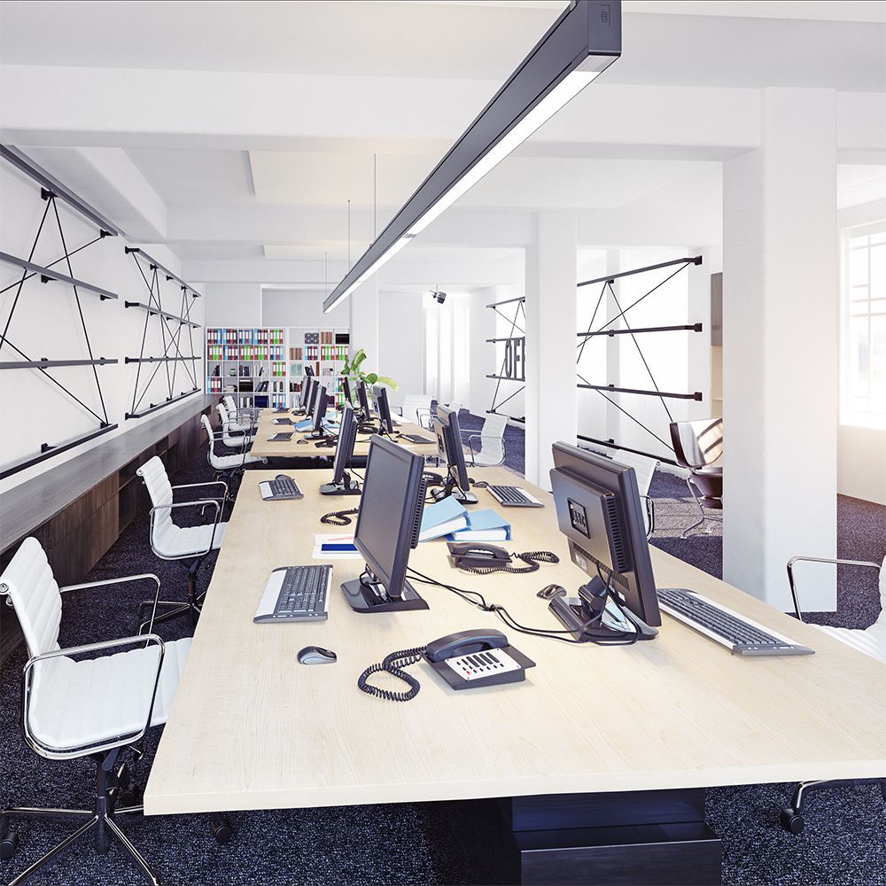 V-TAC VT-7-40 40W LED Linear Hanging Suspension Light - Samsung Chip, Available in 4000K & 6400K, Multi-Colour Body - Black, Silver, White - Fluorescent Batten Replacement