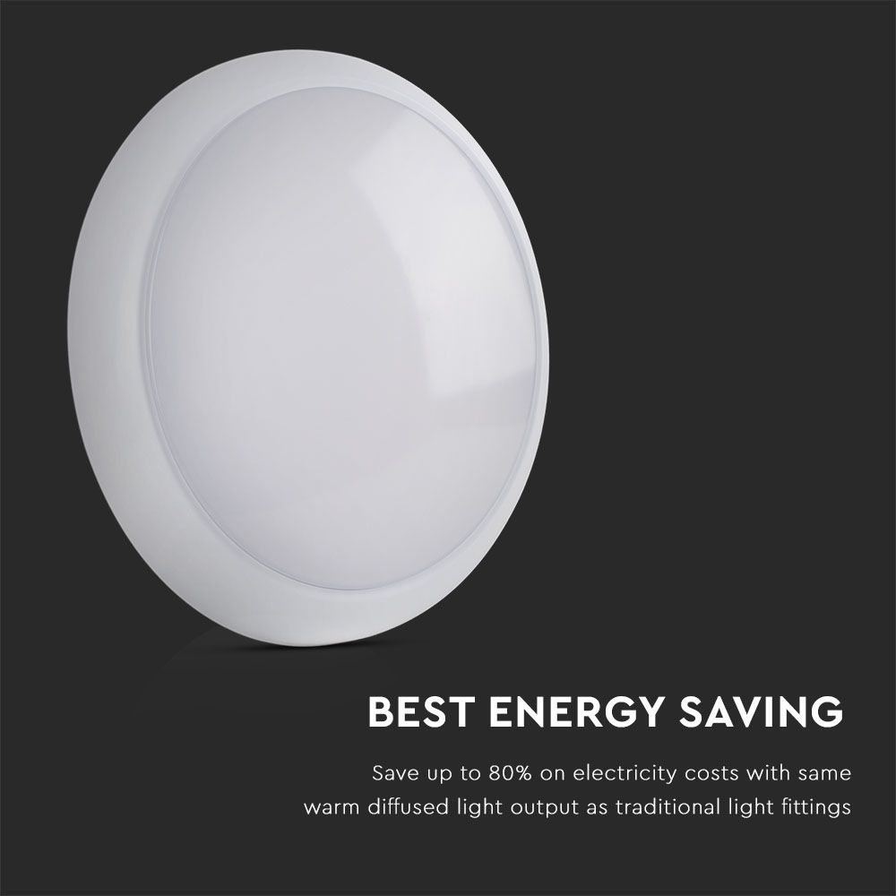 V-TAC VT Series LED Surface Mounted Bulkhead Dome Lights 4000k with Samsung Chips - With Sensor, Emergency Option