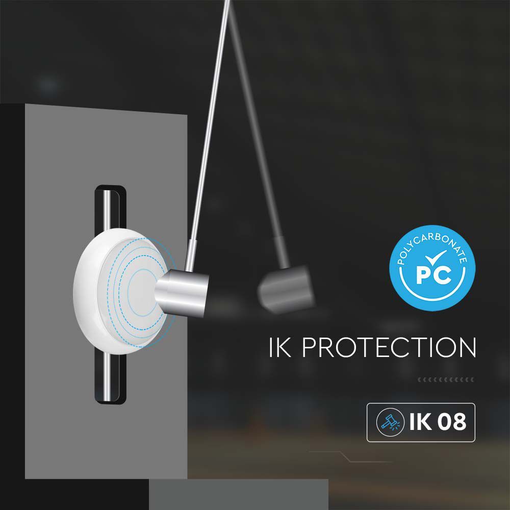 V-TAC VT Series LED Surface Mounted Bulkhead Dome Lights 4000k with Samsung Chips - With Sensor, Emergency Option