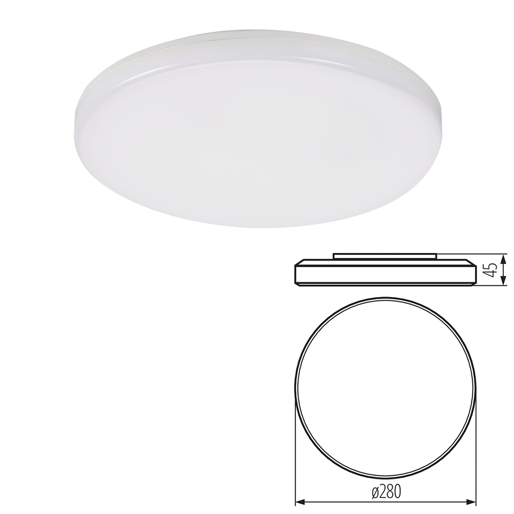 Kanlux IP54 DUNO PRO Ceiling-Mounted LED Bulkhead Light Fitting – 15W/24W, Neutral White, Outdoor/Indoor Use