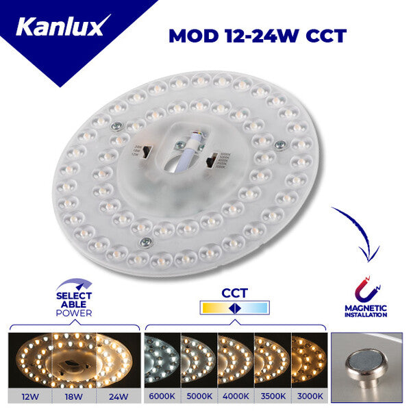 Kanlux MOD LED Light Source 12–24W CCT Selectable 3000–6500K Up to 2880lm 230V