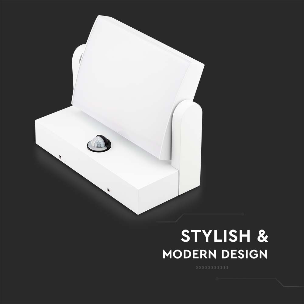 V-TAC VT-11020S  Rotatable Wall Lights With PIR Motion Sensor IP65 Outdoor 17W LED Wall Light - Waterproof, 3000K/4000K, Black/White Body