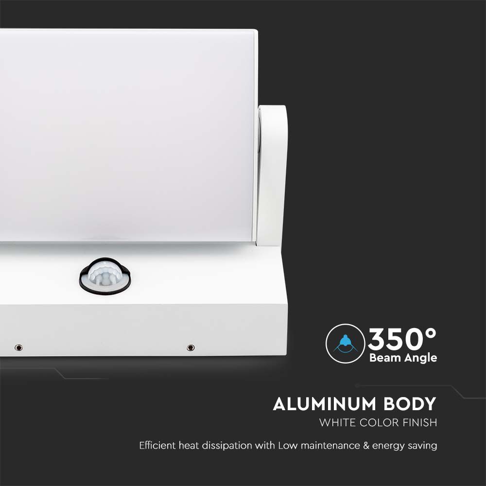 V-TAC VT-11020S  Rotatable Wall Lights With PIR Motion Sensor IP65 Outdoor 17W LED Wall Light - Waterproof, 3000K/4000K, Black/White Body