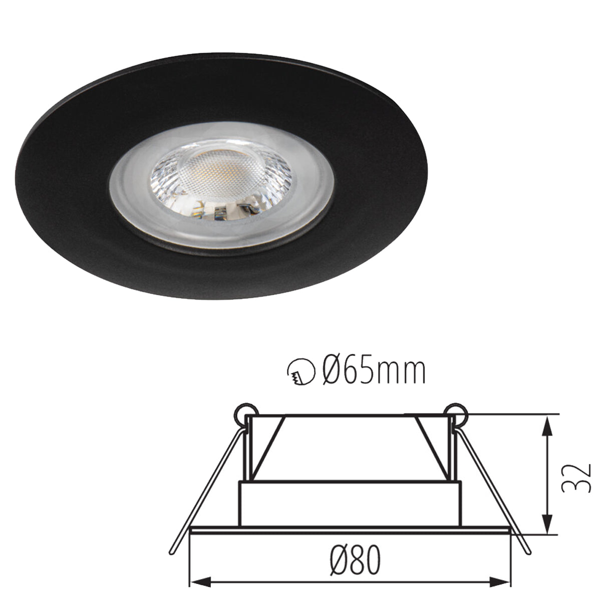 Kanlux FIZU Ceiling Recessed LED Downlight Fixed IP44 Bathroom Indoor Lighting 5W Neutral White