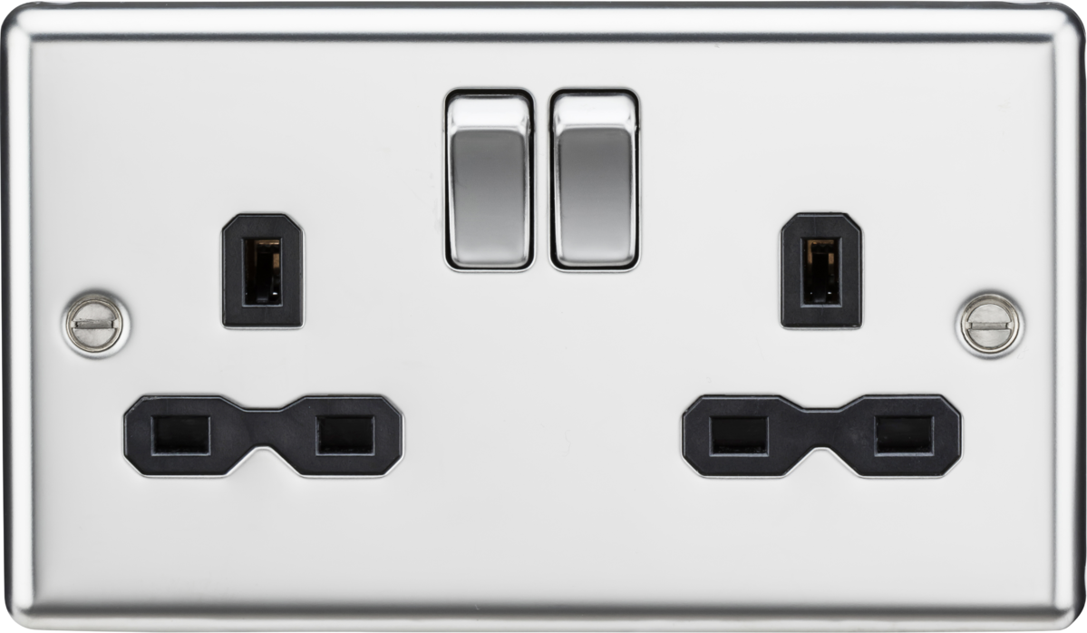 Knightsbridge 13A 2G DP Switched Socket Rounded Edge