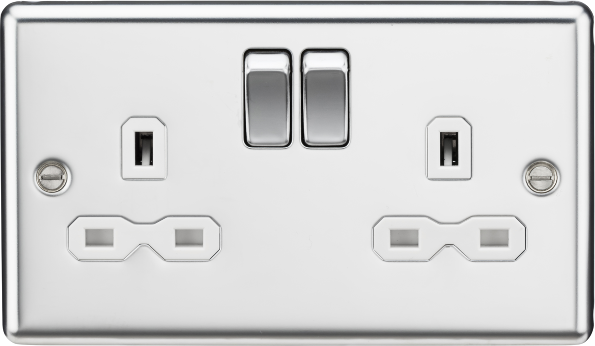 Knightsbridge 13A 2G DP Switched Socket Rounded Edge