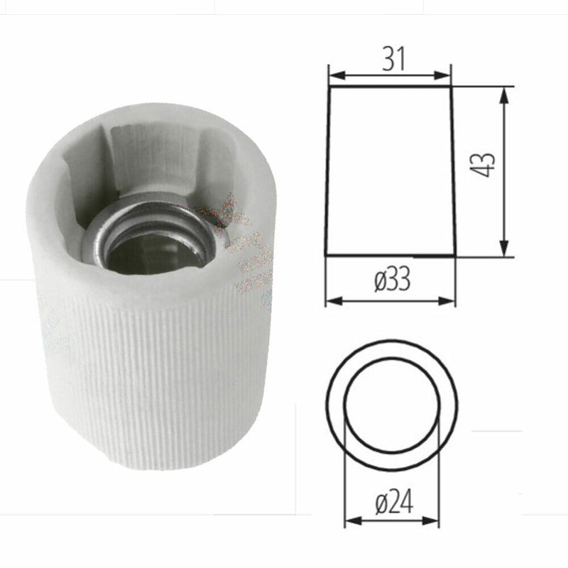 E14 Ceramic Porcelain Small Edison Screw Cap Base Socket Light Bulb Holder