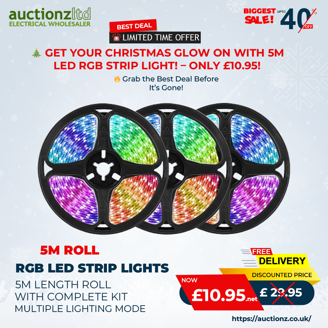 Special Offer – Limited Time Only! 5M 12V LED RGB Strip Light Tape Rope Colour Changing Mood Lighting Self Adhesive Complete Roll