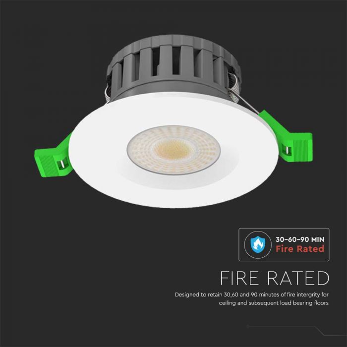 V-TAC Dual Wattage 5W 8W Universal IP65 LED Fire Rated Downlight Dimmable CCT - All in 1 Light