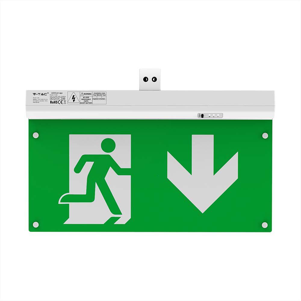 V-TAC VT-995 4-in-1 Emergency Exit Light with Self-Test Button – RF Control – 6000K