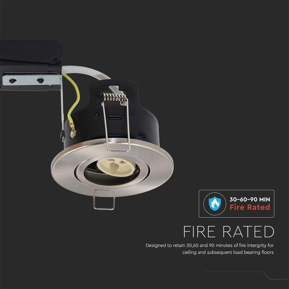V-TAC GU10 LED Downlight  Fire Rated VT-703CL Tilt Canless  Spotlight - IP20 - Available in Satin Nickel, Chrome, Black, & White