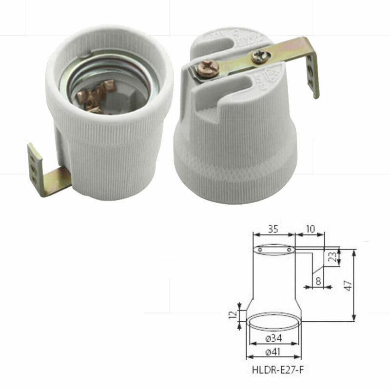 E27 Ceramic Light Bulb Lamp Holder Base Cap Socket Edison Screw Porcelain Heat 4A