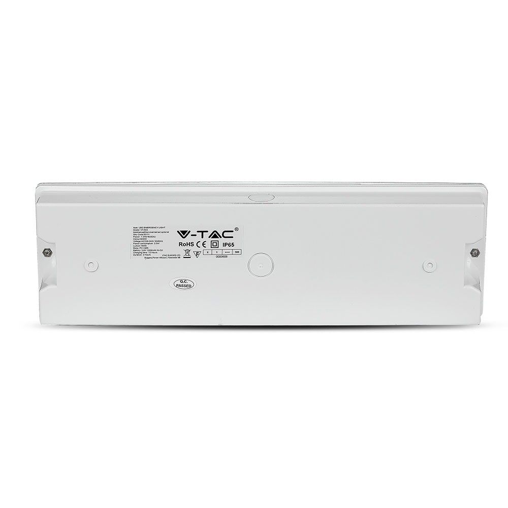 V-TAC 3W LED Emergency Bulkhead Light Fitting