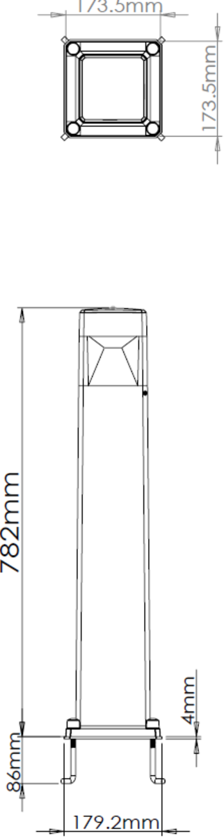 Knightsbridge 10W IP65 LED Outdoor Garden Bollard Light - CCT Adjustable