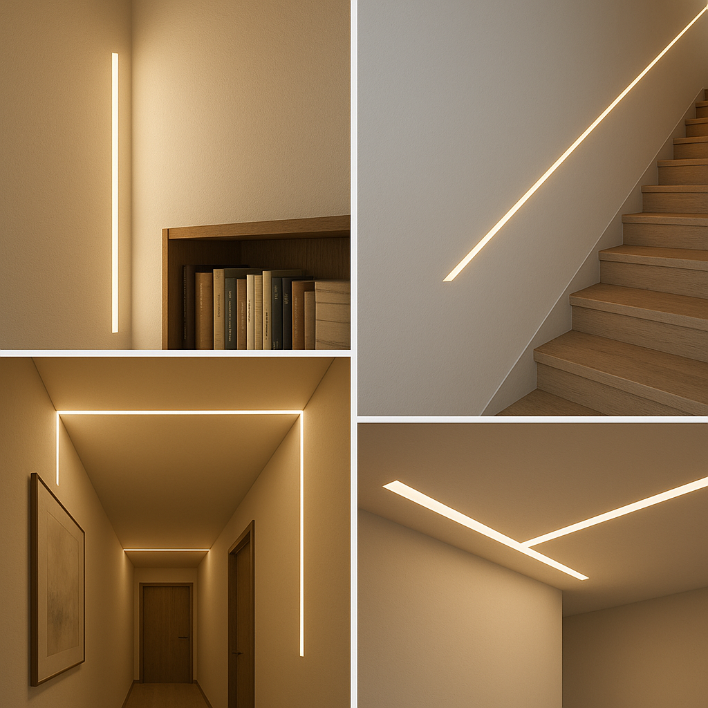 2m Plaster‑In LED Aluminium Channel (9mm & 20mm) – Milky Diffuser, Recessed Trimless Profile, Silver – VT‑8101 / VT‑8102