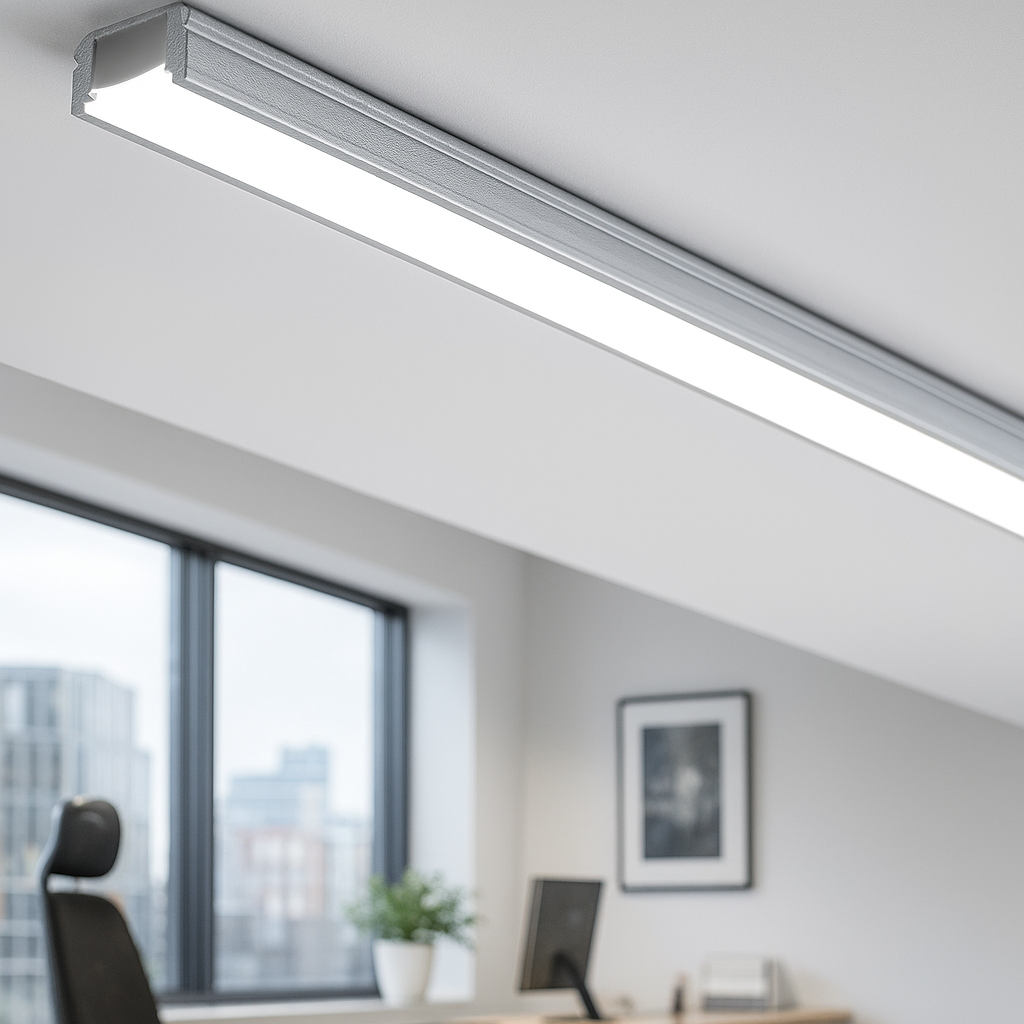 LED Strip Channel Kit 2m – Aluminium Surface-Mount with Milky Diffuser, Silver | VT-8113 (17.4×7mm) – Packs 2/5/10/20