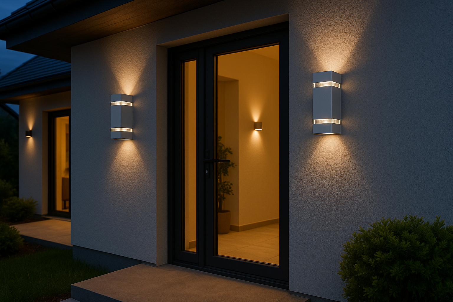 Kanlux ZEW Outdoor Up & Down Wall Light (Square/Round) – IP44, GU10 – Black or Grey – 1/2/5/12 Pack