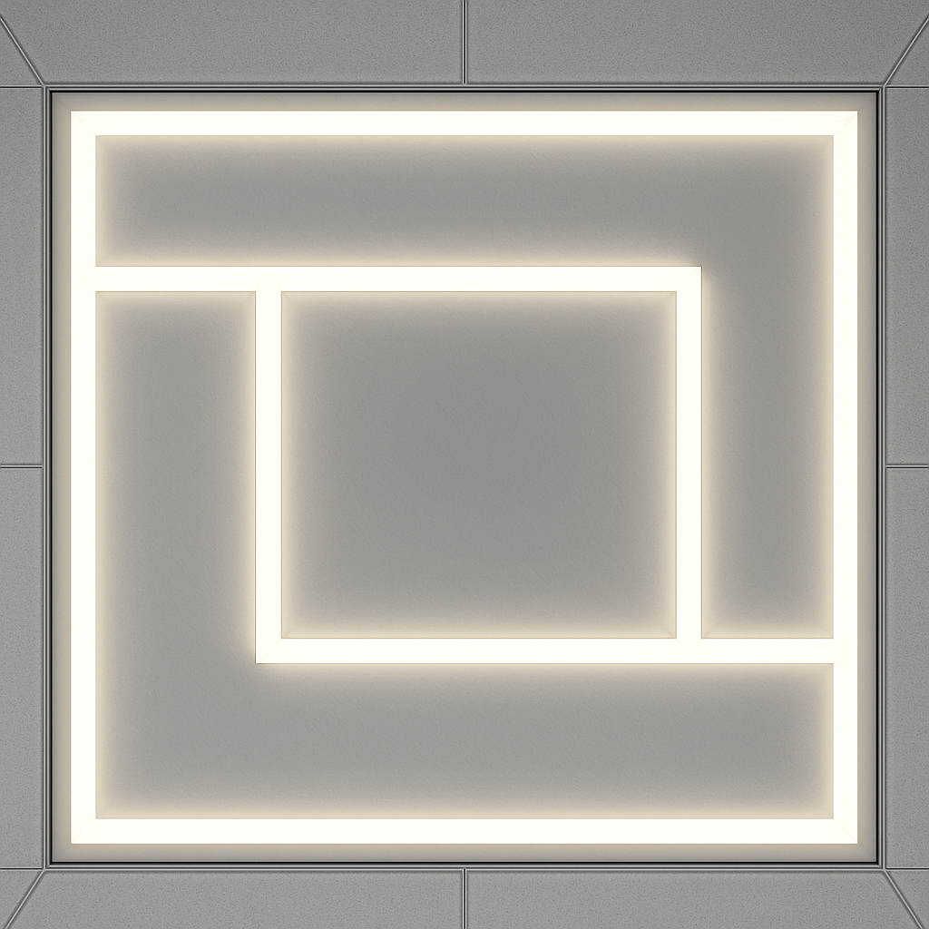 Maze Design 600x600 LED Panel Light, 76W Double-D, 7600 lm, 6500K