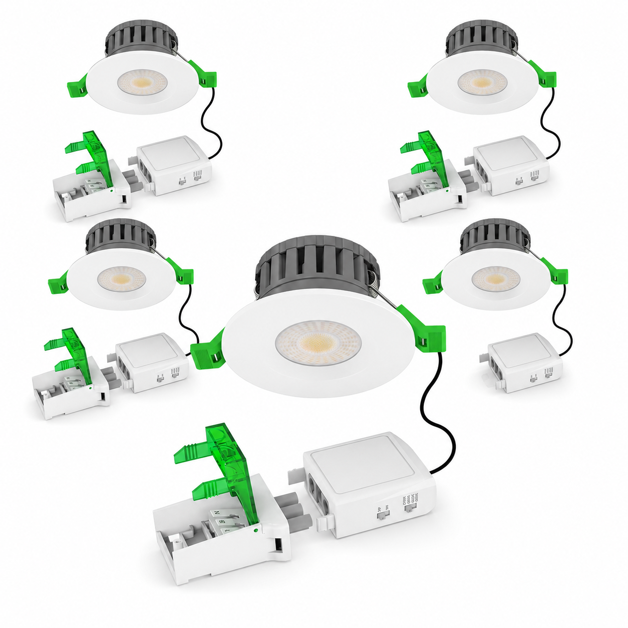 V-TAC 5W/8W IP65 Fire Rated LED Downlight Dimmable Multi CCT – White, Black, Chrome, Brass & Copper Bezels