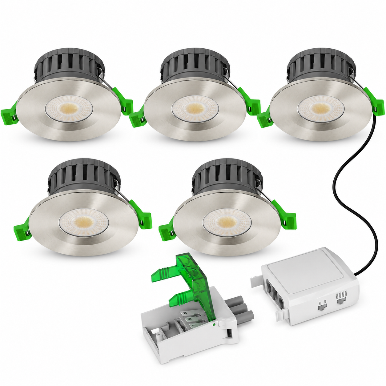 V-TAC 5W/8W IP65 Fire Rated LED Downlight Dimmable Multi CCT – White, Black, Chrome, Brass & Copper Bezels