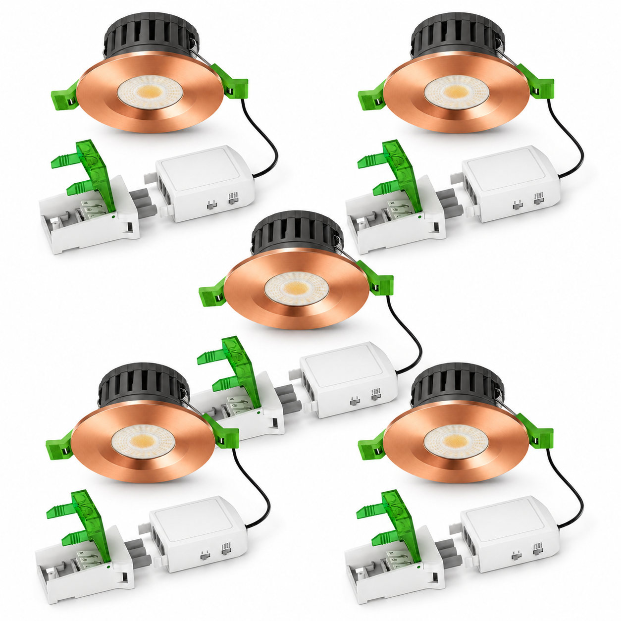 V-TAC 5W/8W IP65 Fire Rated LED Downlight Dimmable Multi CCT – White, Black, Chrome, Brass & Copper Bezels