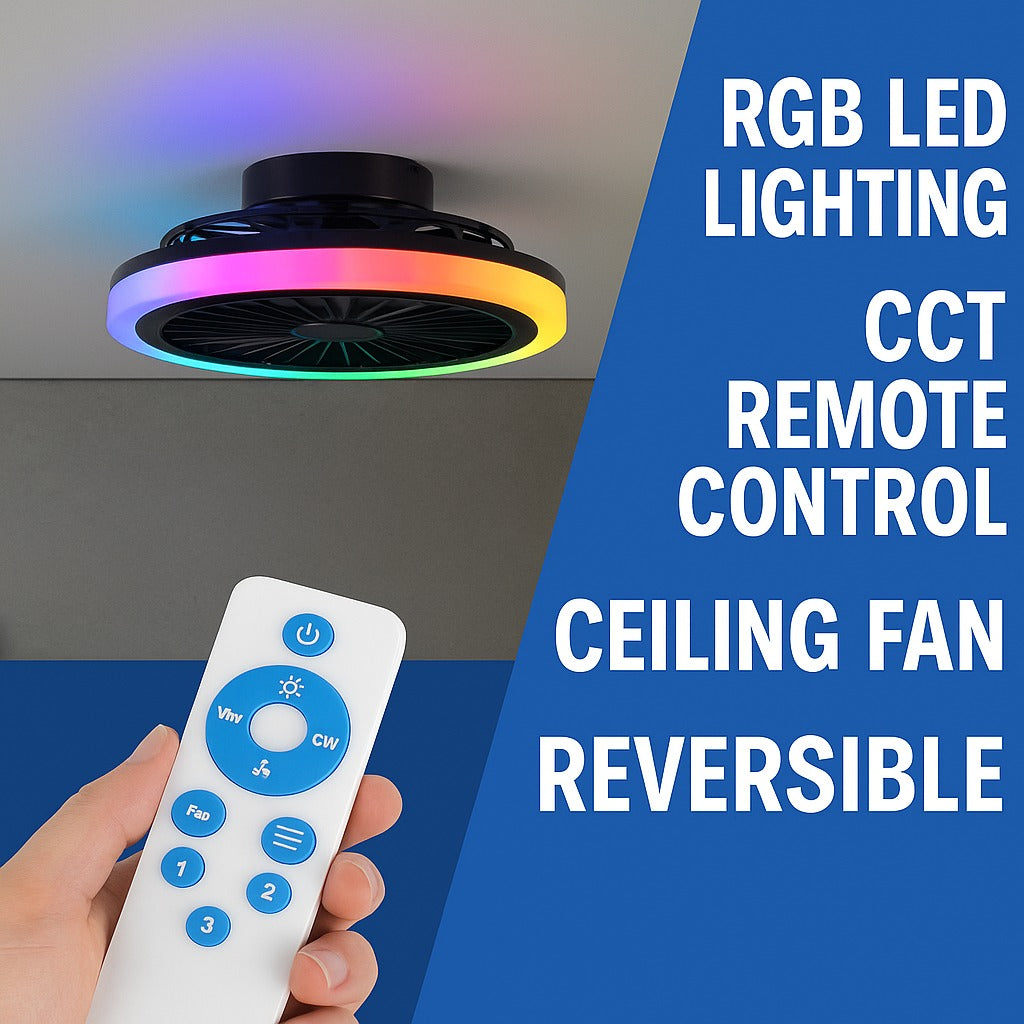 Kanlux PLAVE RGB LED Ceiling Fan Light Remote CCT Reversible Modern 48W