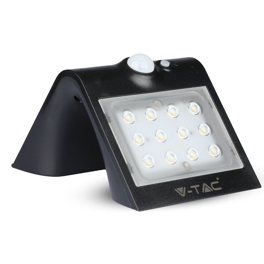 V-TAC VT-767-2  IP65 1.5W LED Outdoor Solar Wall Light - 4000K - White + Black Body Options