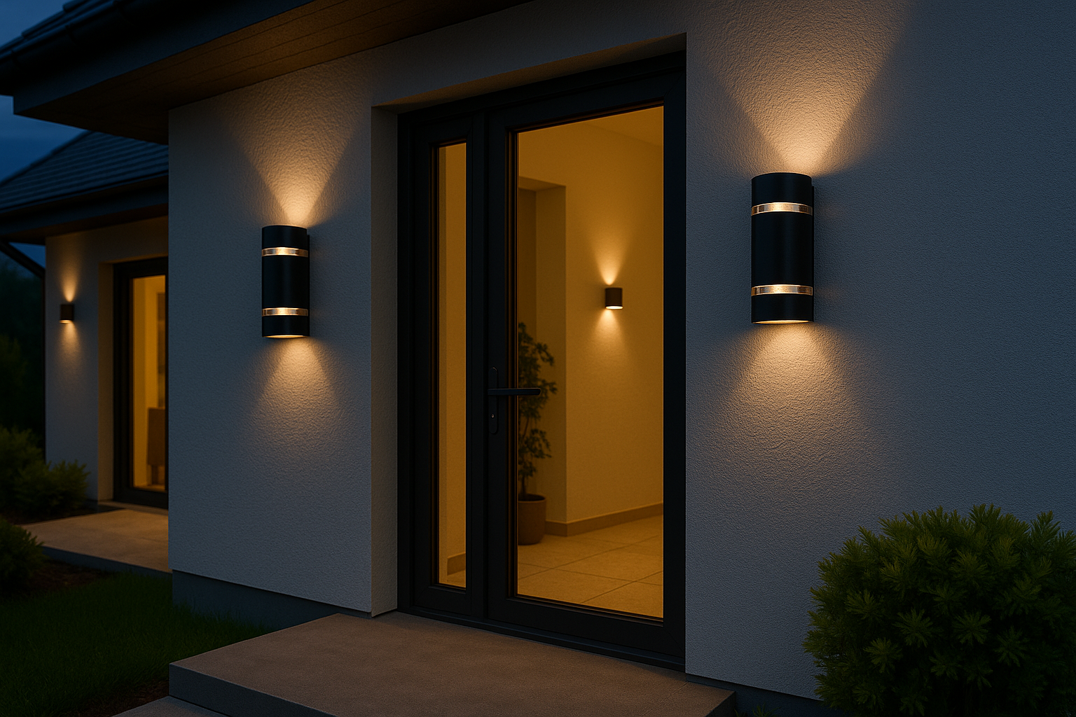 Kanlux ZEW Outdoor Up & Down Wall Light (Square/Round) – IP44, GU10 – Black or Grey – 1/2/5/12 Pack