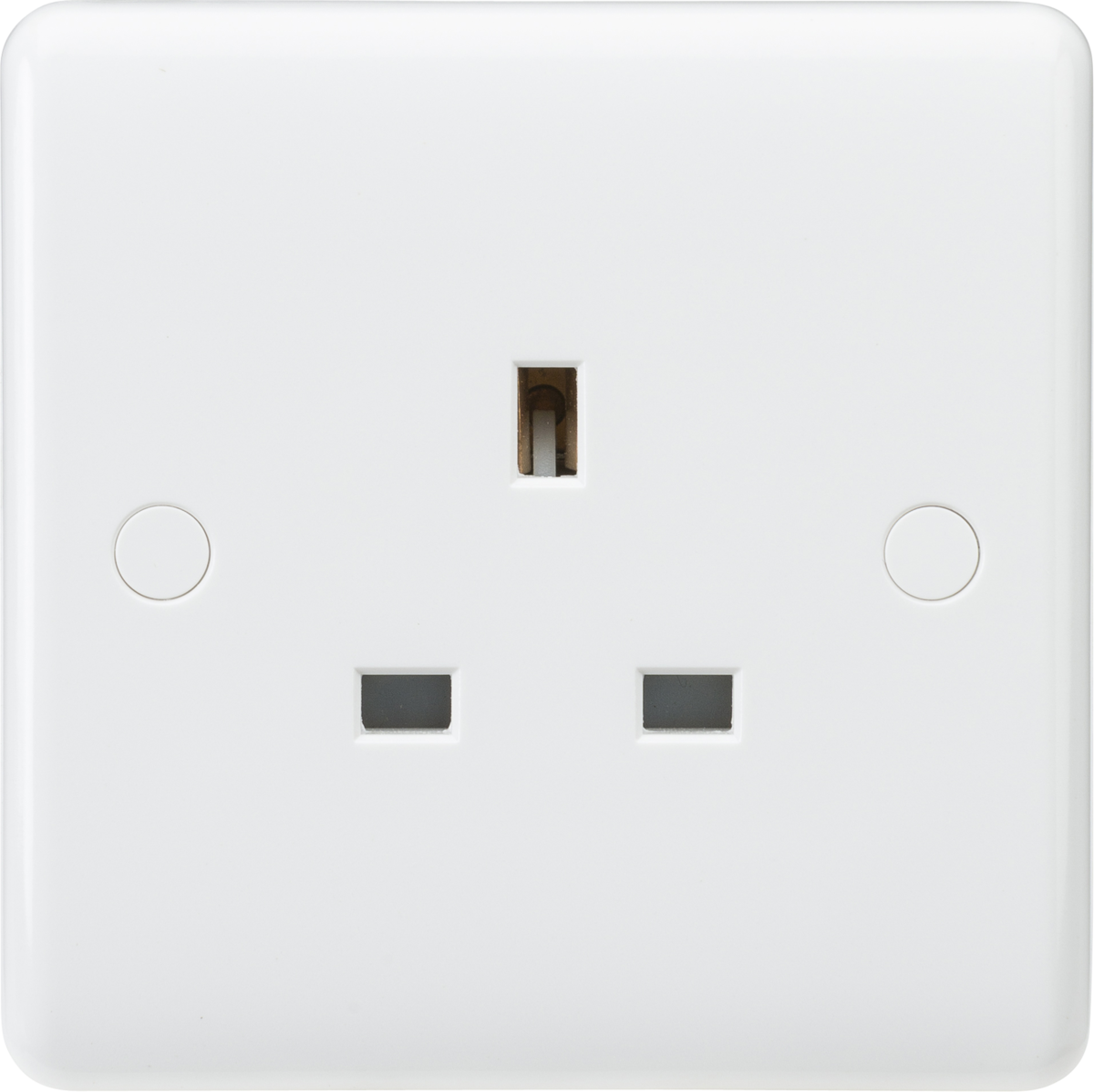 Knightsbridge Curved Edge White Plastic ASTA Approved Single Socket Range Switch Unswitched USB