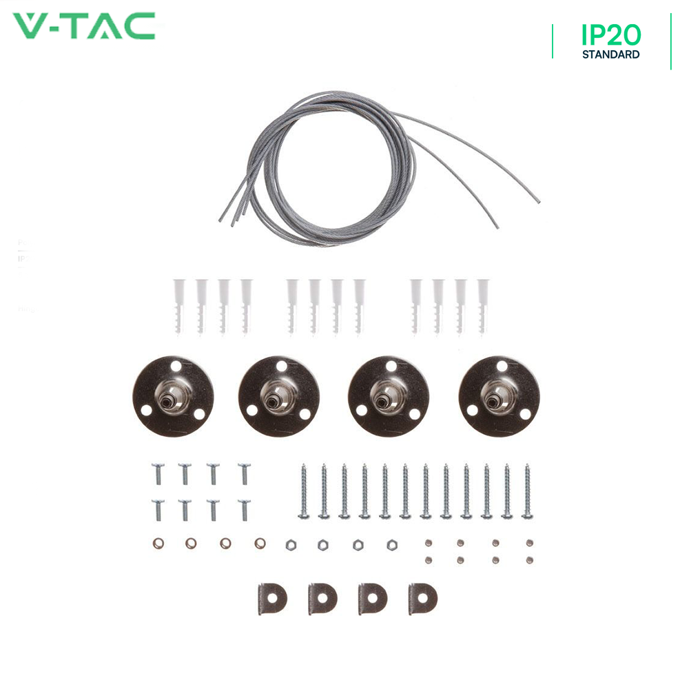 V-TAC Suspended Mounting Kit for  600x600,  1200x600 &  300x600 LED Panels - Aluminum