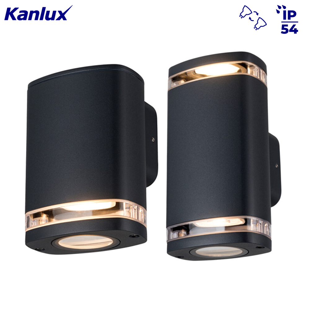 Kanlux ZEVI IP54 Modern Up Down GU10 LED Outdoor Wall Facade Light