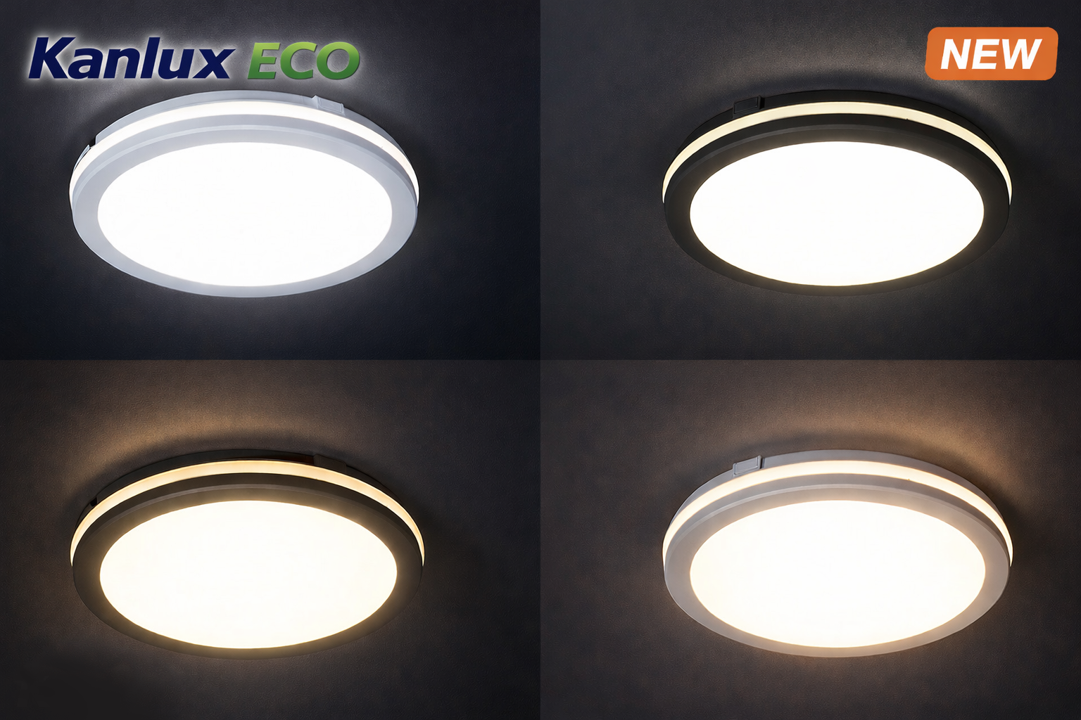 Kanlux BENO ECO LED Ceiling Light - IP65 Waterproof Outdoor Ceiling & Wall Mounted - Adjustable CCT