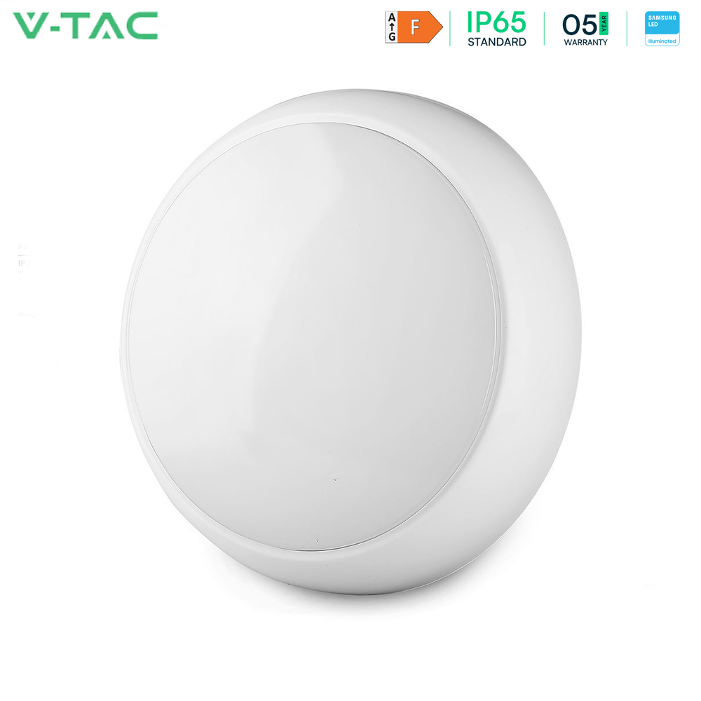 V-TAC VT Series LED Surface Mounted Bulkhead Dome Lights 4000k with Samsung Chips - With Sensor, Emergency Option