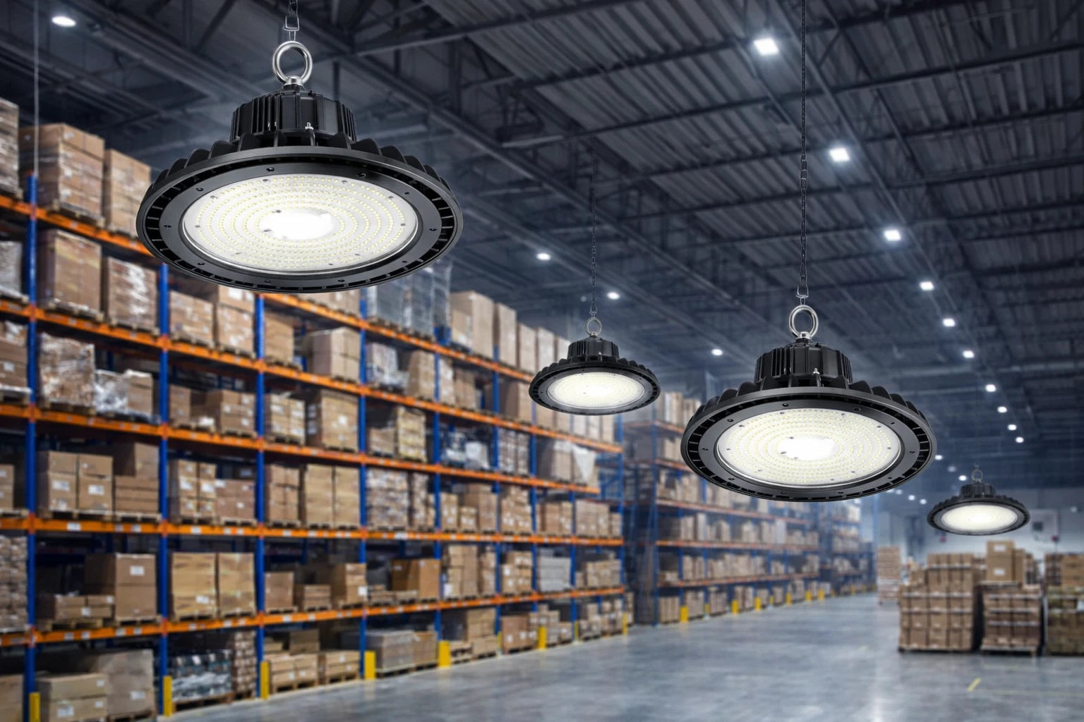 LumiLife LED 150W LED UFO High Bay Light IP65 IK08 80/120/150W Adjustable 5700K Warehouse Light Bright Lumen
