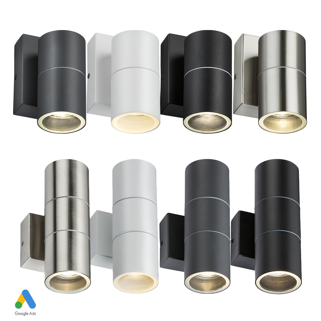 Knightsbridge 230V IP54 GU10 Fixed Up and Down Wall Light