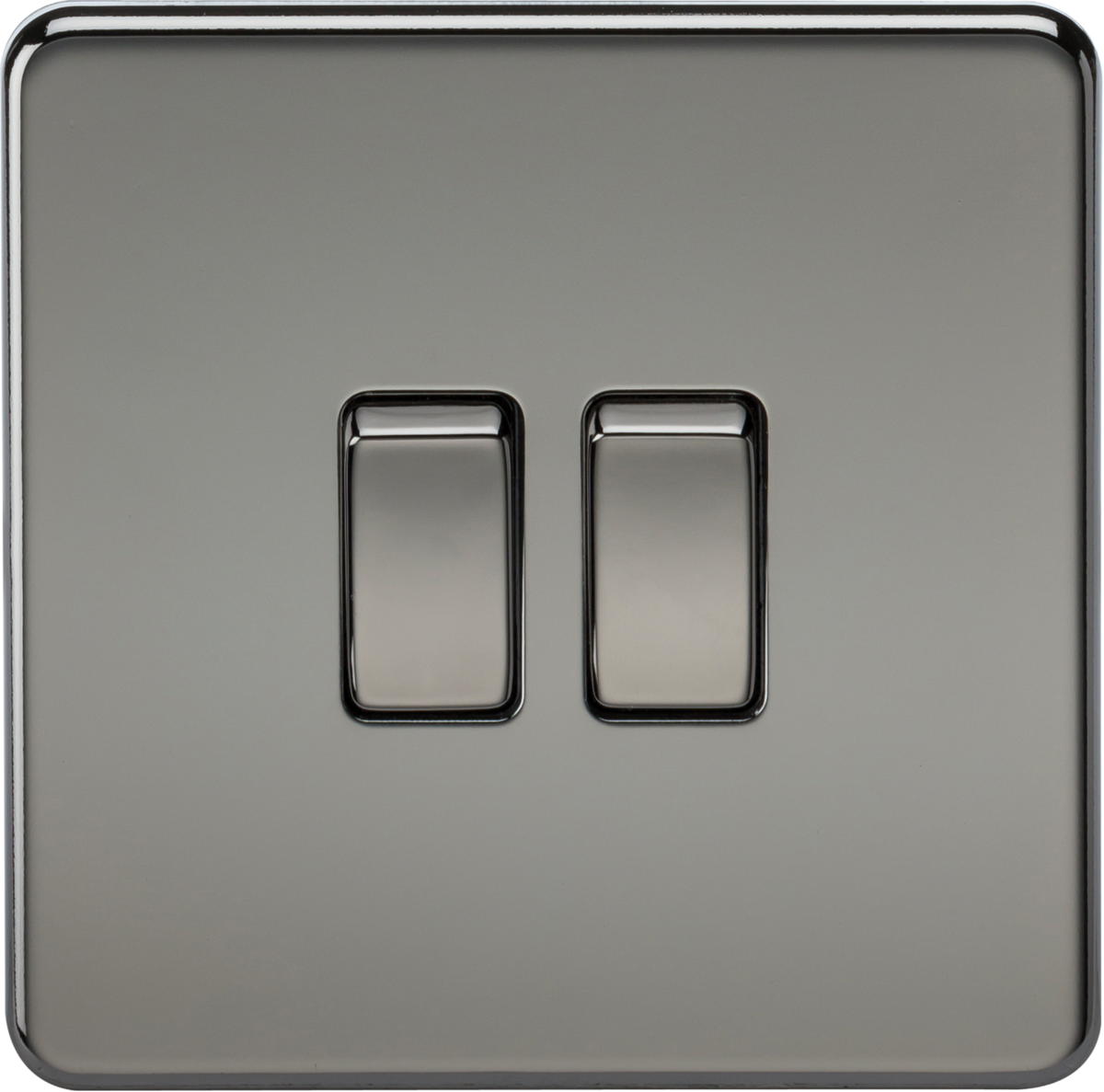 Knightsbridge Screwless 10AX 2G 2 Gang 2 Way Wall Light Switch