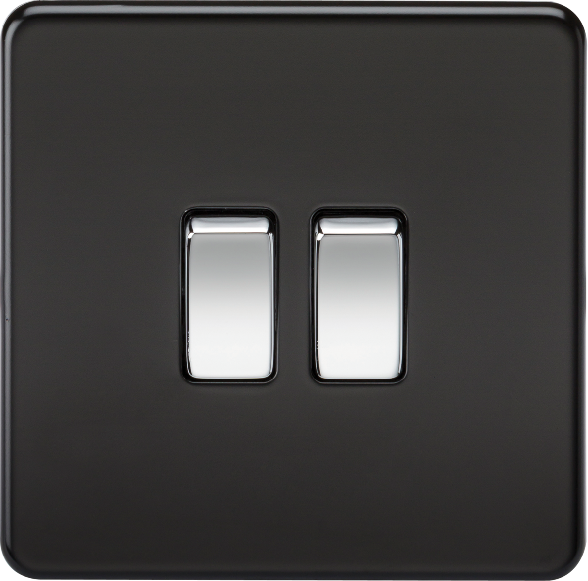 Knightsbridge Screwless 10AX 2G 2 Gang 2 Way Wall Light Switch