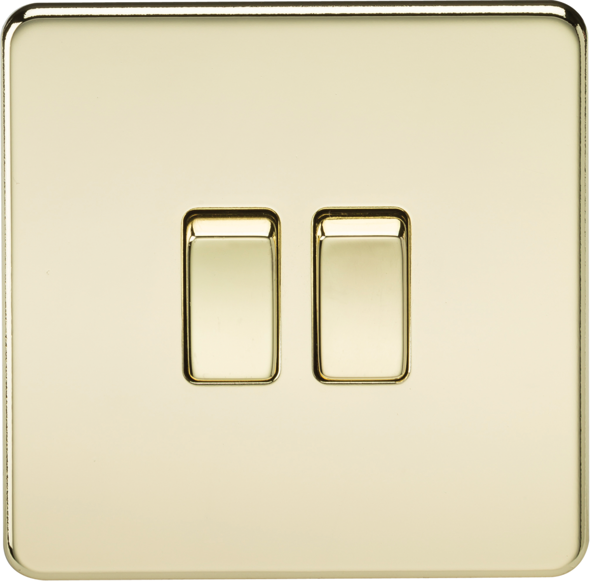 Knightsbridge Screwless 10AX 2G 2 Gang 2 Way Wall Light Switch
