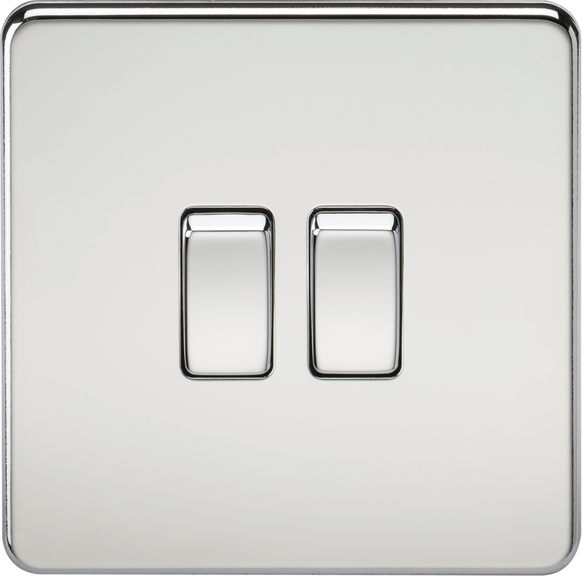 Knightsbridge Screwless 10AX 2G 2 Gang 2 Way Wall Light Switch