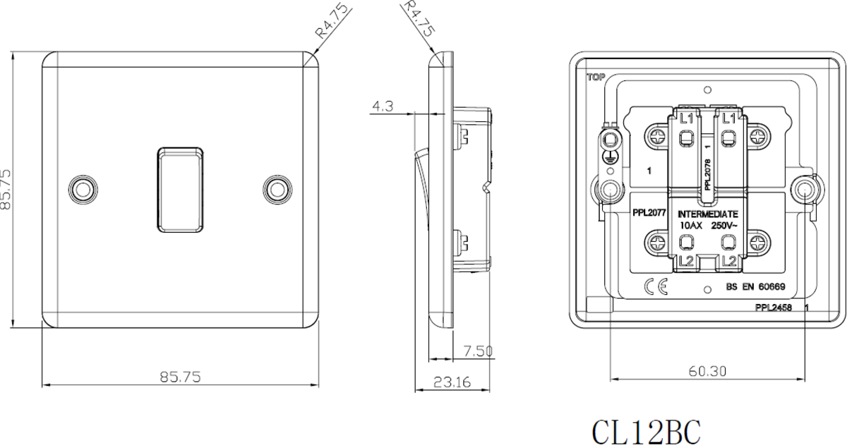 Knightsbridge 10AX 1G 2G 3G 4G 6G Switch - Rounded Edge