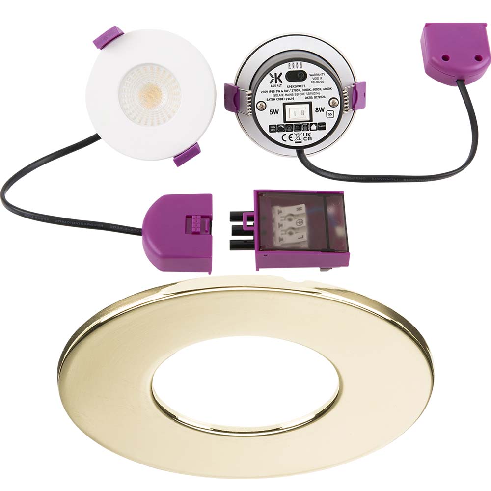 Knightsbridge SpektroLED 230V 5W, 7W LED CCT IP65 Shower Bathroom Spotlight Downlight