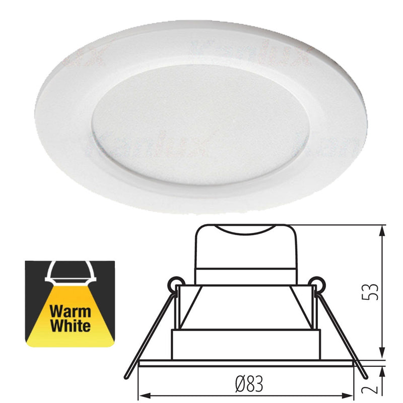 Kanlux IVIAN 4W LED Ceiling Recessed Downlight IP44 Bathroom Round Light 240V