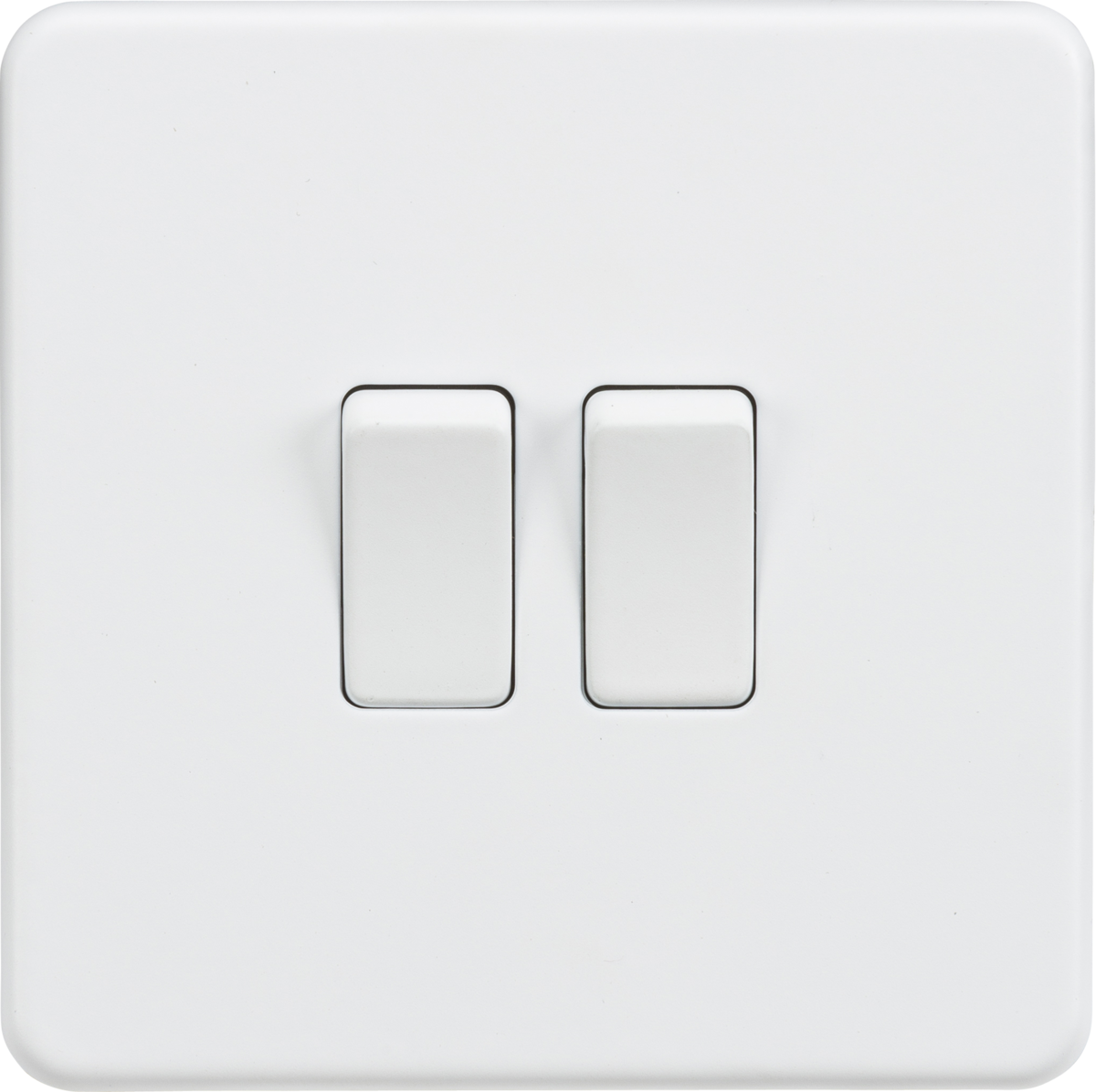 Knightsbridge Screwless 10AX 2G 2 Gang 2 Way Wall Light Switch