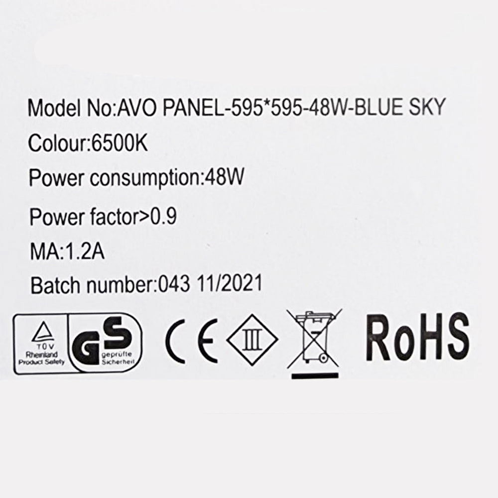 48W Sky Cloud Pattern LED Flat Slim Panel Light Ceiling Lamp Driver 600x600 - Bright, Calming Illumination for Office & School